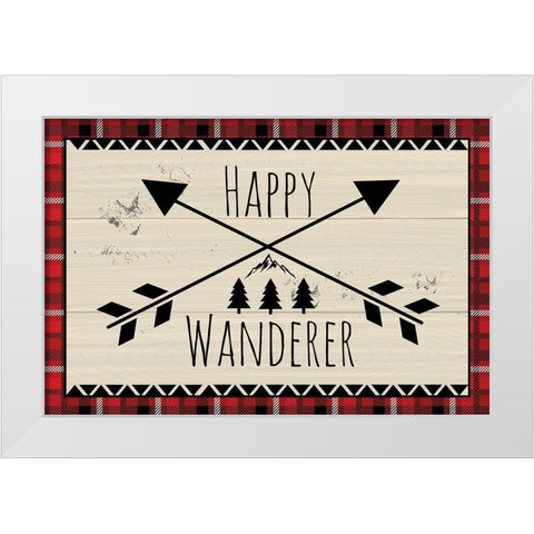Happy Wanderer White Modern Wood Framed Art Print by ND Art