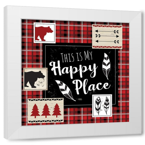 You Are My Happy Place White Modern Wood Framed Art Print by ND Art