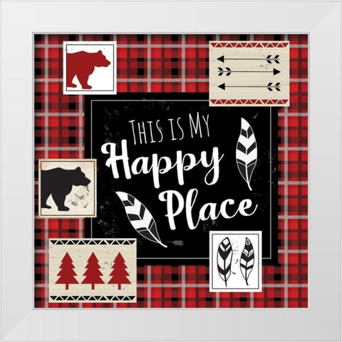 You Are My Happy Place White Modern Wood Framed Art Print by ND Art