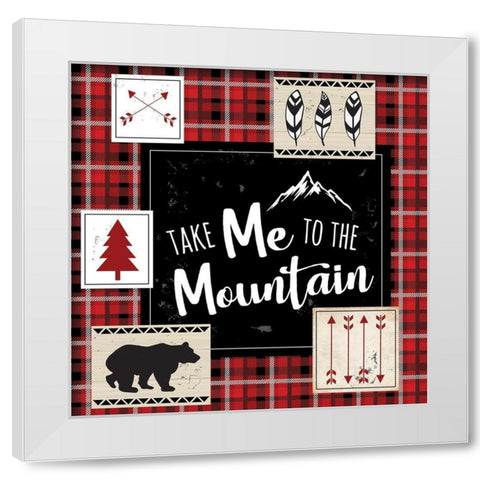 Take Me to the Mountain White Modern Wood Framed Art Print by ND Art