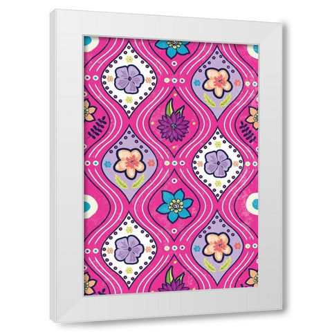 Floral II White Modern Wood Framed Art Print by ND Art