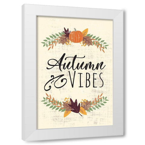 Autumn Vibes Art II White Modern Wood Framed Art Print by ND Art