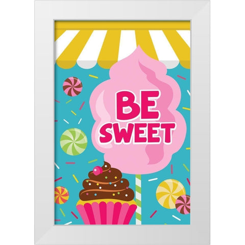 Be Sweet White Modern Wood Framed Art Print by ND Art