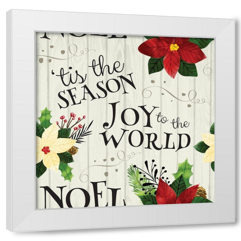 Pretty Poinsettias Pattern IV White Modern Wood Framed Art Print by ND Art