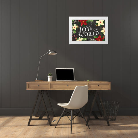 Joy to the World White Modern Wood Framed Art Print by ND Art