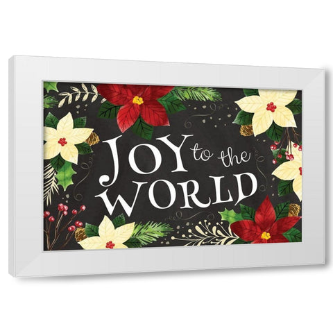 Joy to the World White Modern Wood Framed Art Print by ND Art