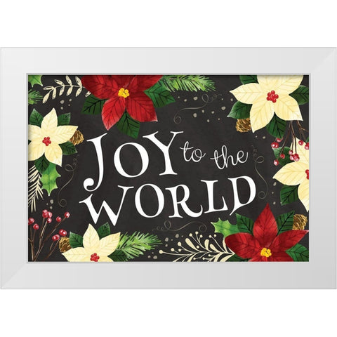 Joy to the World White Modern Wood Framed Art Print by ND Art