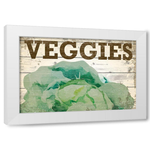 Veggies White Modern Wood Framed Art Print by ND Art