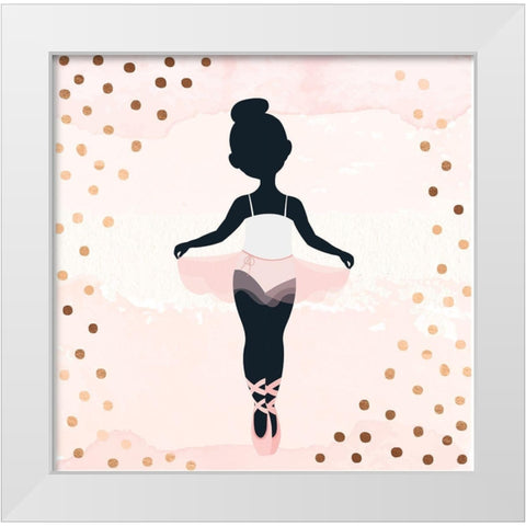 Ballerina White Modern Wood Framed Art Print by ND Art