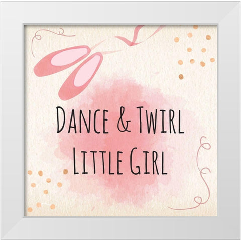 Dance and Twirl White Modern Wood Framed Art Print by ND Art