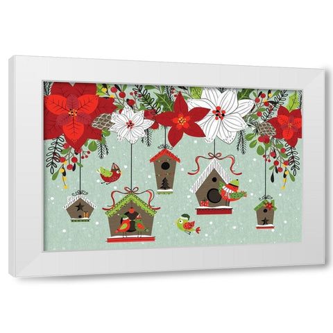 Festive Feathers II White Modern Wood Framed Art Print by ND Art