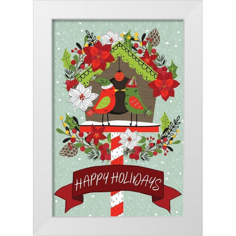 Festive Feathers III White Modern Wood Framed Art Print by ND Art