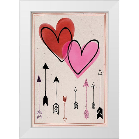Love Love Love I White Modern Wood Framed Art Print by ND Art