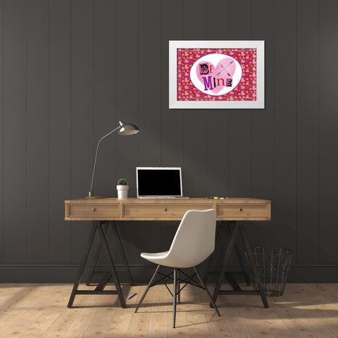 Love Love Love III White Modern Wood Framed Art Print by ND Art