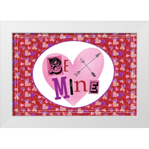 Love Love Love III White Modern Wood Framed Art Print by ND Art