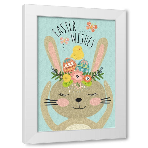 Easter Wishes III White Modern Wood Framed Art Print by ND Art