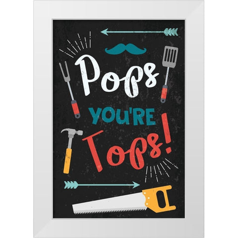 Pops Your Tops White Modern Wood Framed Art Print by ND Art