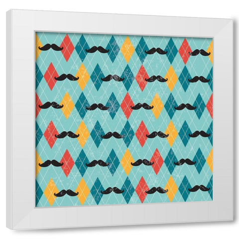 Dad Pattern I White Modern Wood Framed Art Print by ND Art