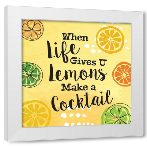 Make a Cocktail White Modern Wood Framed Art Print by ND Art