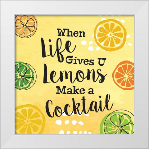 Make a Cocktail White Modern Wood Framed Art Print by ND Art