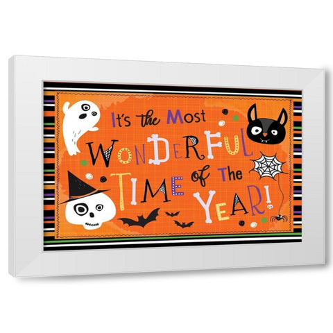 Spooky Buddies Art I White Modern Wood Framed Art Print by ND Art