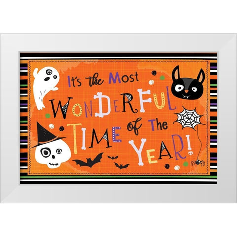 Spooky Buddies Art I White Modern Wood Framed Art Print by ND Art