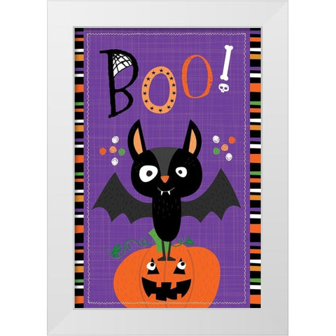 Spooky Buddies Art III White Modern Wood Framed Art Print by ND Art