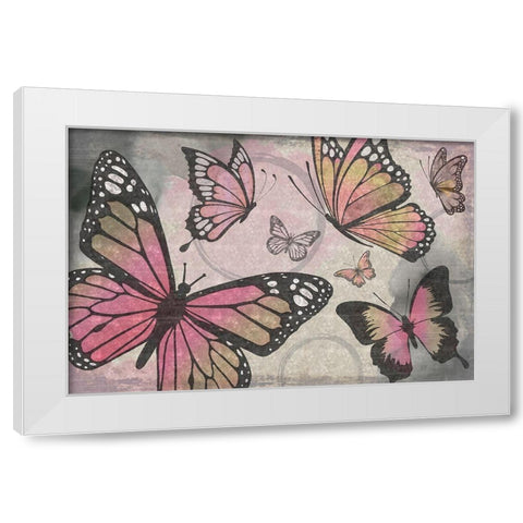 Butterflies I White Modern Wood Framed Art Print by ND Art