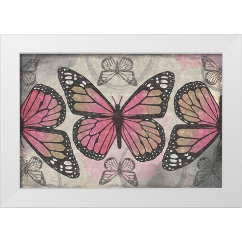Butterflies II White Modern Wood Framed Art Print by ND Art