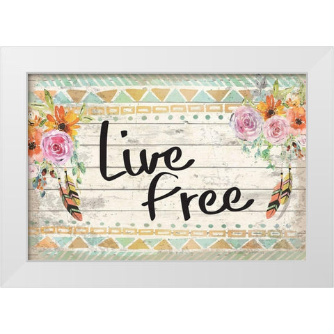 Life Free White Modern Wood Framed Art Print by ND Art