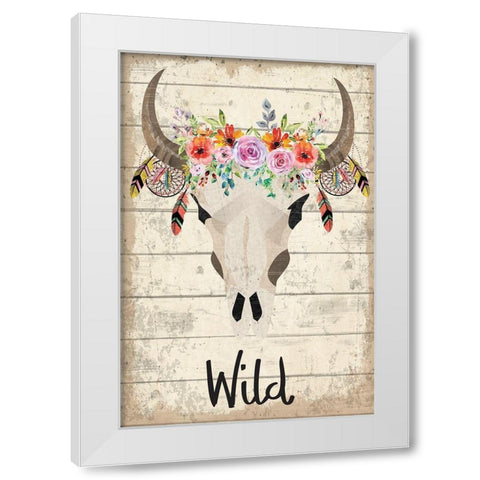 Wild White Modern Wood Framed Art Print by ND Art