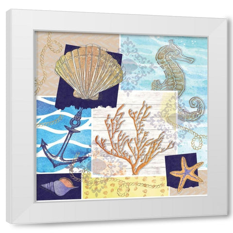 Coastal Shores Pattern I White Modern Wood Framed Art Print by ND Art
