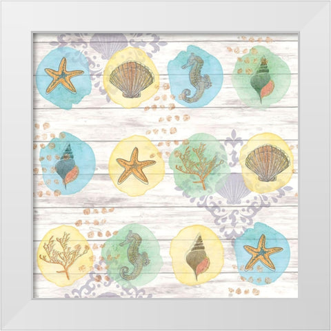 Coastal Shores Pattern II White Modern Wood Framed Art Print by ND Art
