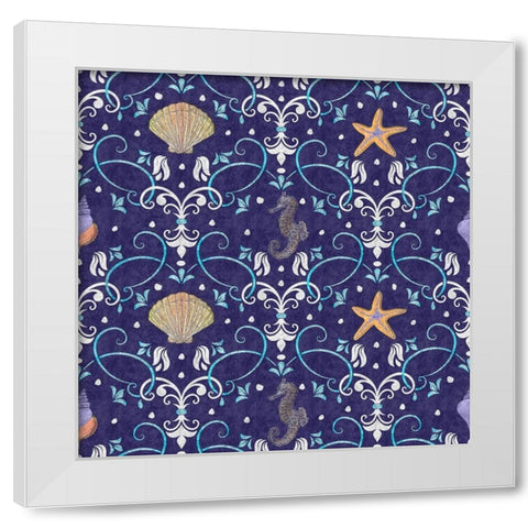 Coastal Shores Pattern III White Modern Wood Framed Art Print by ND Art