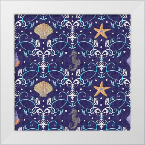 Coastal Shores Pattern III White Modern Wood Framed Art Print by ND Art