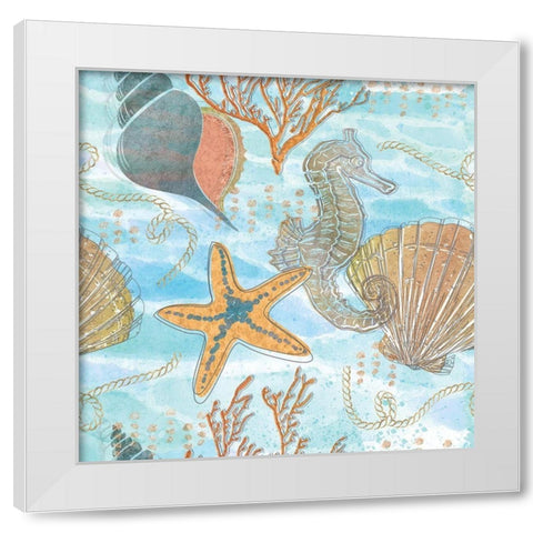 Coastal Shores Pattern IV White Modern Wood Framed Art Print by ND Art