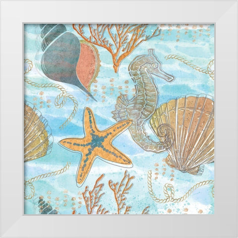 Coastal Shores Pattern IV White Modern Wood Framed Art Print by ND Art