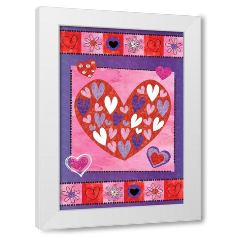 Valentines Day I White Modern Wood Framed Art Print by ND Art