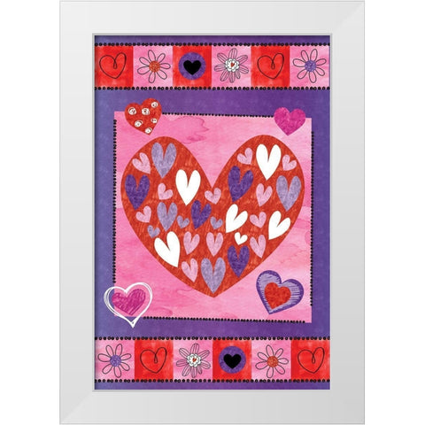 Valentines Day I White Modern Wood Framed Art Print by ND Art