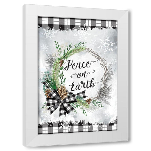 Peace on Earth White Modern Wood Framed Art Print by ND Art