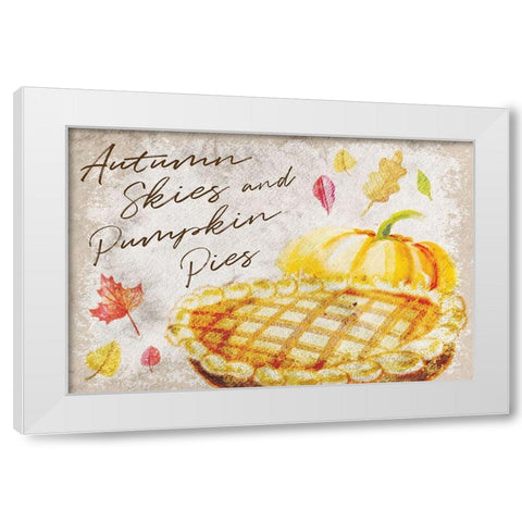 Autumn Skies and Pumpkin Pies White Modern Wood Framed Art Print by ND Art