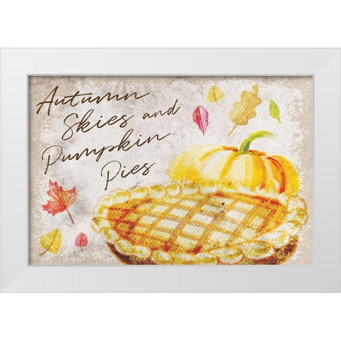 Autumn Skies and Pumpkin Pies White Modern Wood Framed Art Print by ND Art