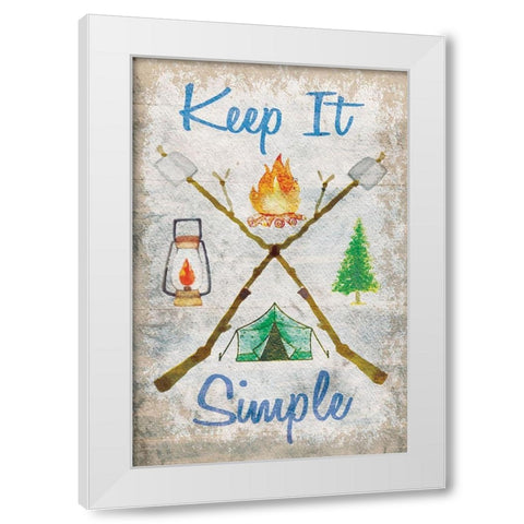Keep It Simple White Modern Wood Framed Art Print by ND Art