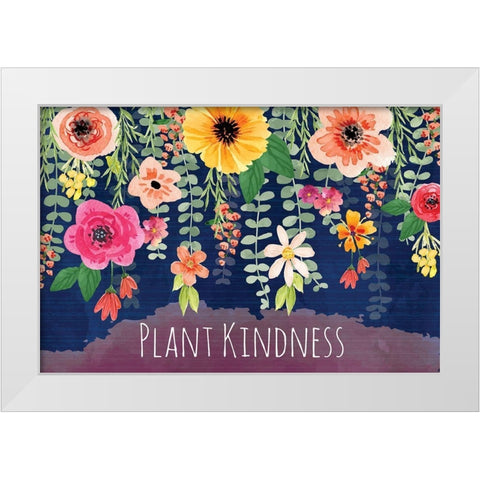 Plant Kindness White Modern Wood Framed Art Print by ND Art