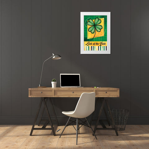 Luck of the Irish White Modern Wood Framed Art Print by ND Art