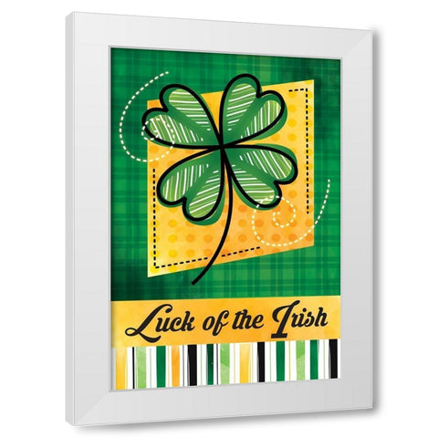Luck of the Irish White Modern Wood Framed Art Print by ND Art