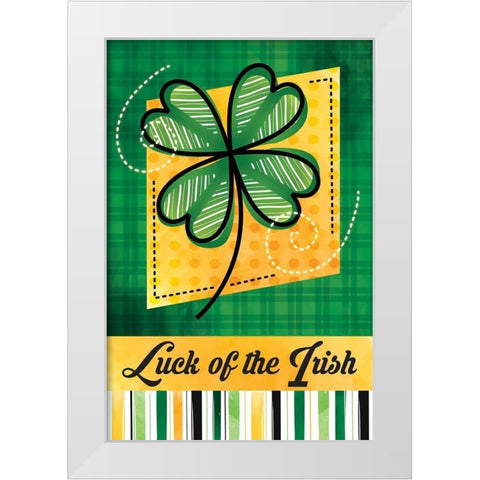 Luck of the Irish White Modern Wood Framed Art Print by ND Art