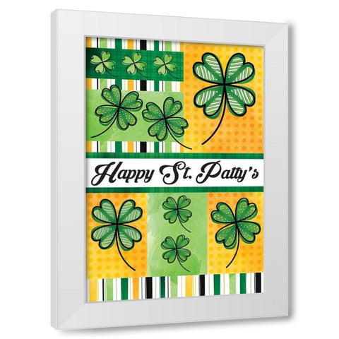 Happy St. Pattys White Modern Wood Framed Art Print by ND Art