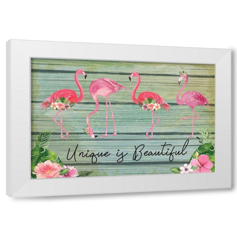 Unique is Beautiful White Modern Wood Framed Art Print by ND Art