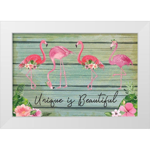 Unique is Beautiful White Modern Wood Framed Art Print by ND Art